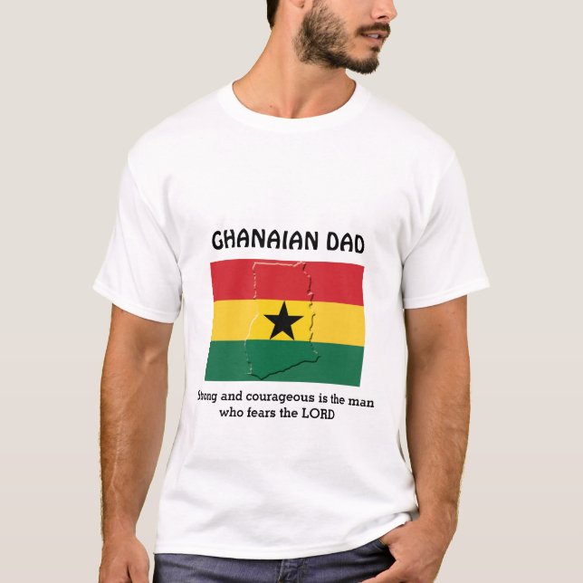 GHANAIAN PAPPA | Stark modig | Ghana Flagga T Shirt (Framsida)
