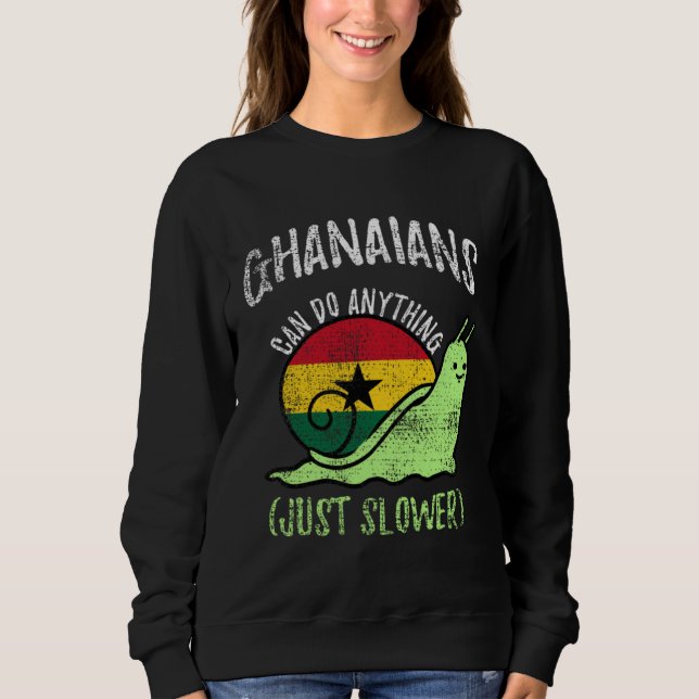 Ghanaians Can Do Anything Just Slower  Ghana Vinta T Shirt (Framsida)