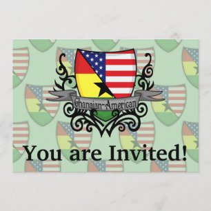 Ghanansk-amerikanska Shield Flag Inbjudningar