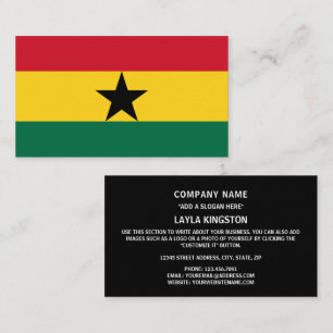 Ghananska Flagga, Flagga Ghana Visitkort
