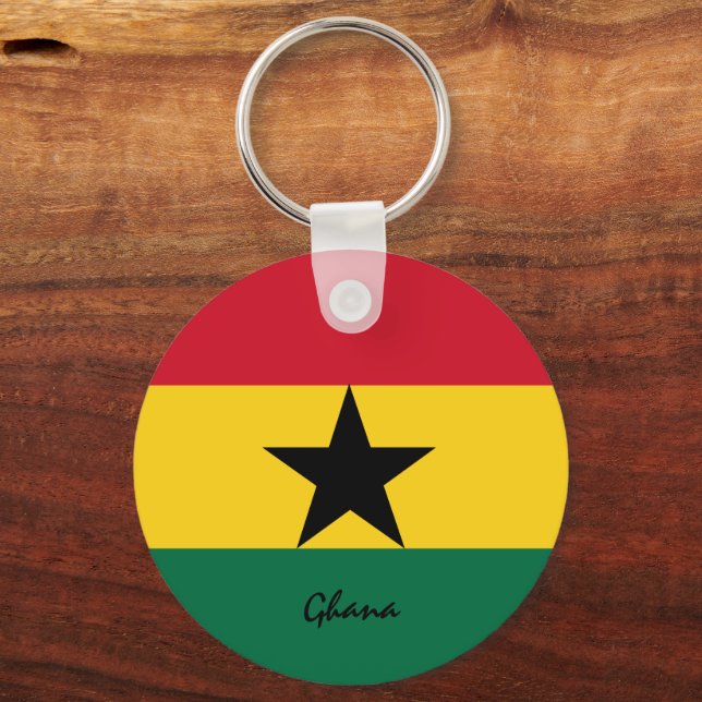 Ghananska Flagga & Ghana helgdag, patrioter/sport Nyckelring (Framsida)