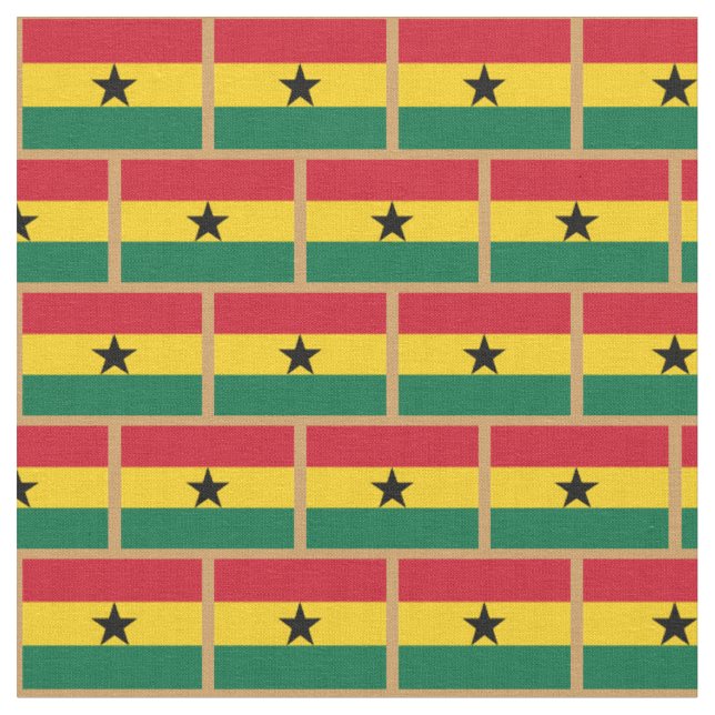 Ghananska Flagga & Ghana mode Fabric/Sport Tyg (Närbild)