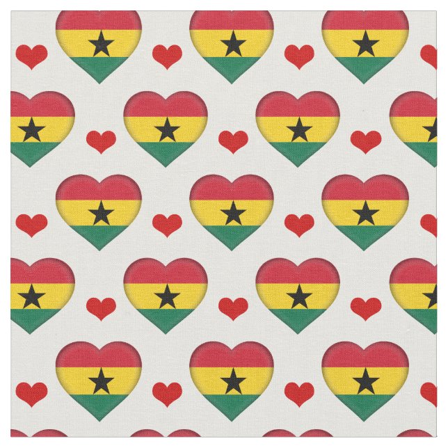 Ghananska Flagga Red Heart mode Fabric/Ghana Tyg (Närbild)