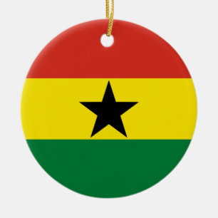 Ghanas flagga julgransprydnad keramik