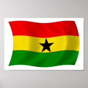 Ghanas flagga Postertryck Poster
