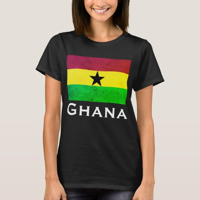 Ghanas (Västafrika) flagga T Shirt (Framsida)