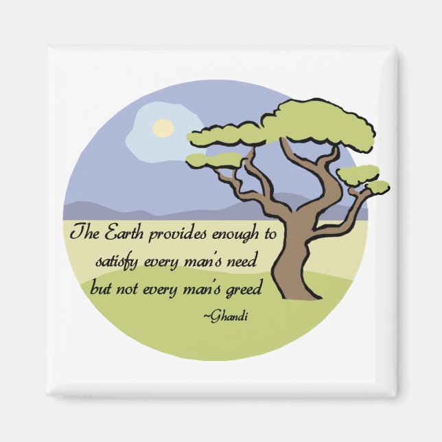 Ghandi Earth Citat Magnet (Framsidan)