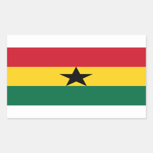 Ghanian flagga Stickers Rektangulärt Klistermärke