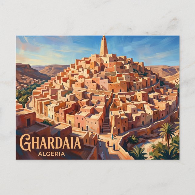 Ghardaia Algeriet Vykort (Framsida)