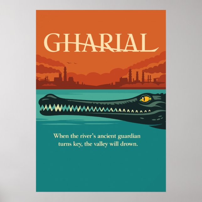 Gharial Flodväktare Mythiskt Poster (Framsidan)