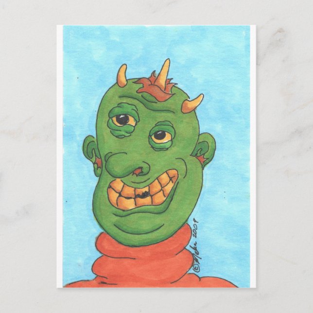Ghastly Ghoul Vykort (Framsida)