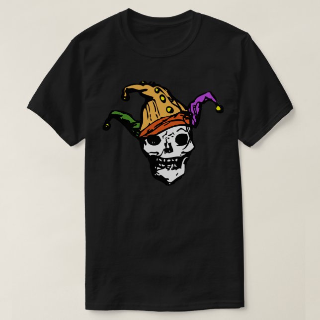 Ghastly Jester Skull T Shirt (Design framsida)