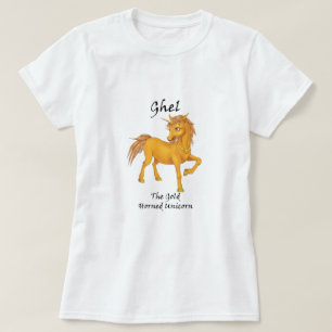 Ghel the Guld-Horned Unicorn Tee-Shirt T Shirt