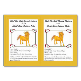 Ghel, Unicorn Trading Card, Guld-horned Bordsnummer