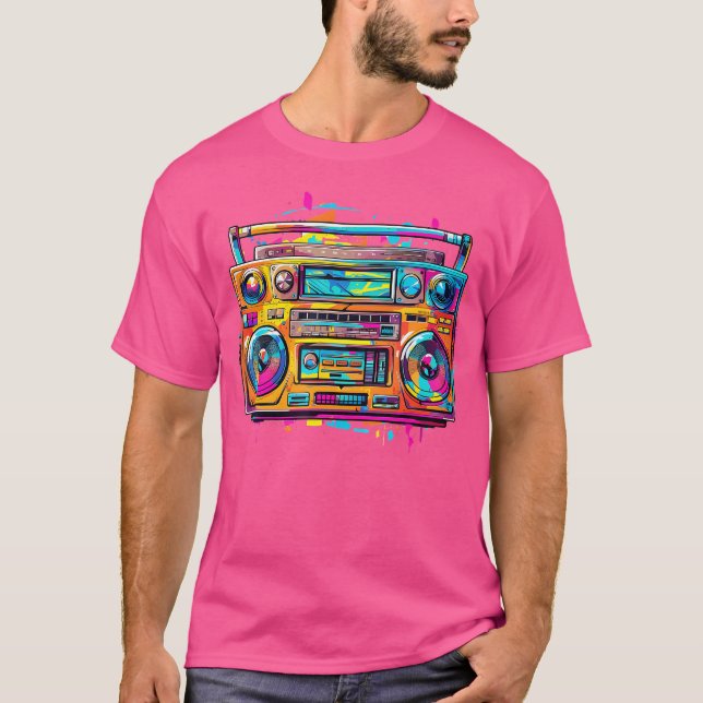 Ghetto Blaster 80'S 90'S Hip Hip Rap T Shirt (Framsida)