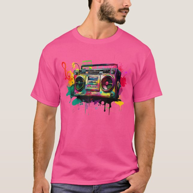 Ghetto Blaster 80'S 90'S Hip Hip Rap T Shirt (Framsida)