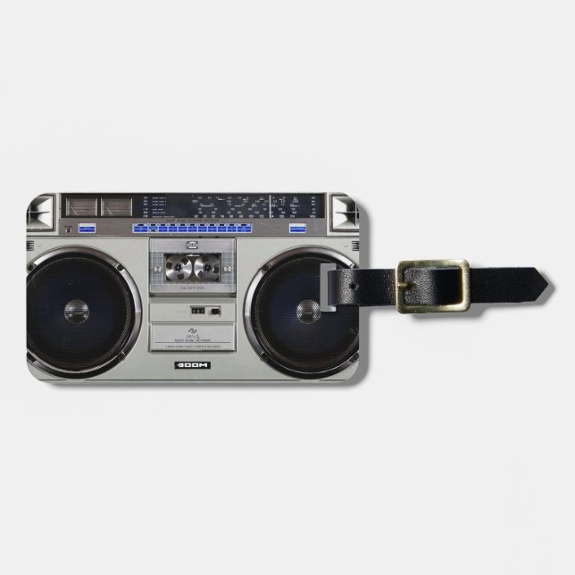 Ghetto Blaster Boombox Bagagebricka (Horisontell Framsida)