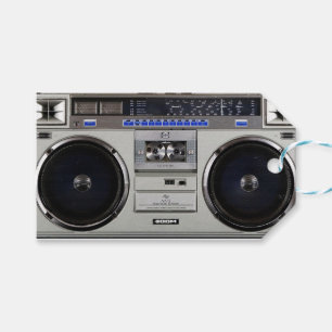 Ghetto Blaster Boombox Presentetikett