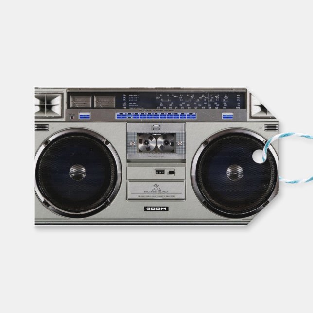 Ghetto Blaster Boombox Presentetikett (Framsidan (Horisontell))