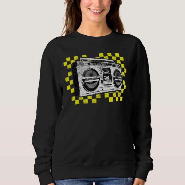 Ghetto Blaster Boombox Radio Hip hop Tape Deck Mus T Shirt (Framsida)