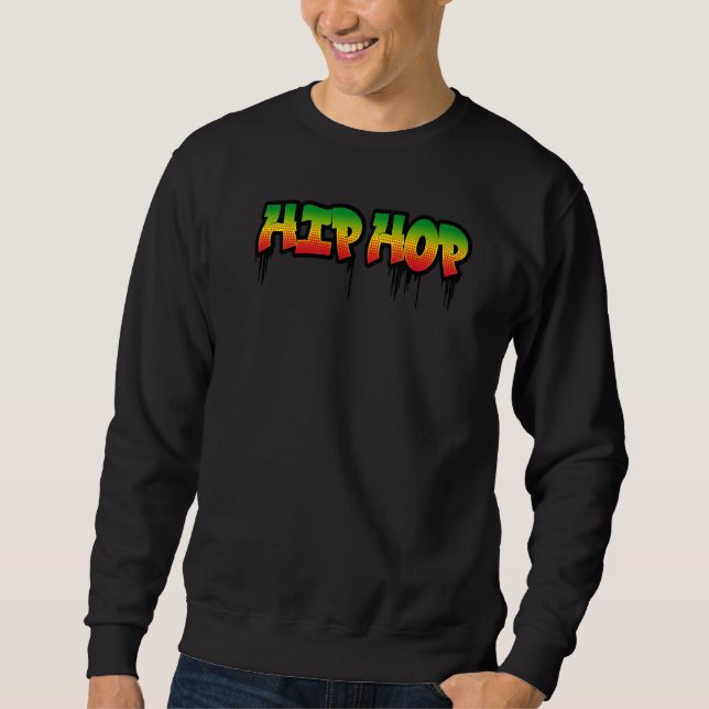 Ghetto Blaster Radio Hip hop Dance Melanin Rap Rad Lång Ärmad Tröja (Framsida)