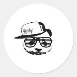 Ghetto panda runt klistermärke