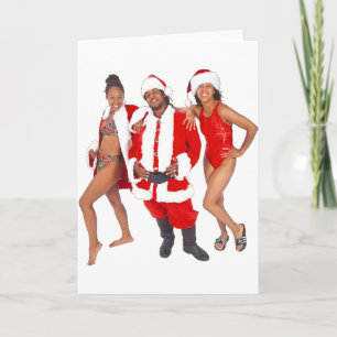Ghetto Santa och hans Elves från Huvan Helgkort