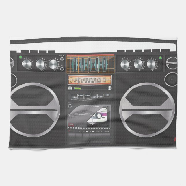 Ghettoblaster boombox kökshandduk (Horisontell)