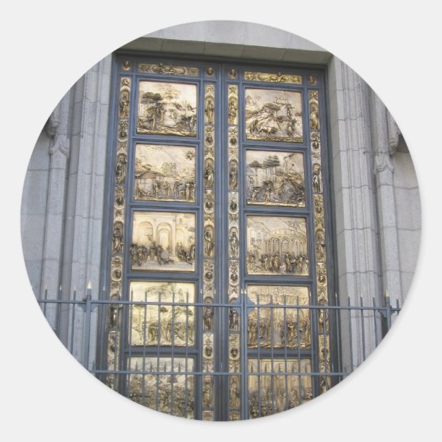 Ghiberti Doors Runt Klistermärke (Framsida)