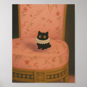 Ghibli Stil Black Cat på Rosa Ordförande Poster Sk