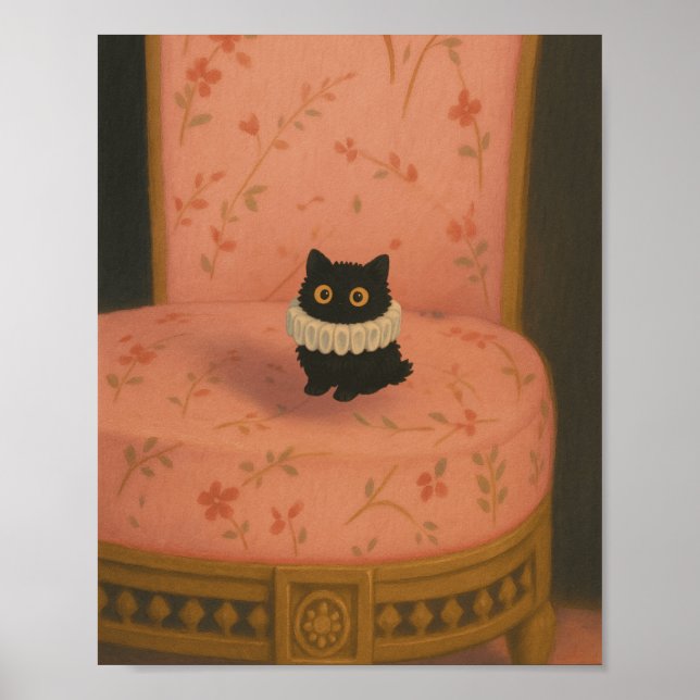 Ghibli Stil Black Cat på Rosa Ordförande Poster Sk (Framsidan)