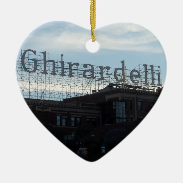 Ghirardelli fyrkantiga San Francisco Julgransprydnad Keramik (Framsidan)
