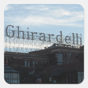 Ghirardelli Square - San Francisco Fyrkantigt Klistermärke