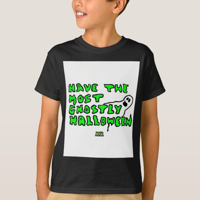 Ghoarly Halloween Boys Black Basic T Shirt (Framsida)