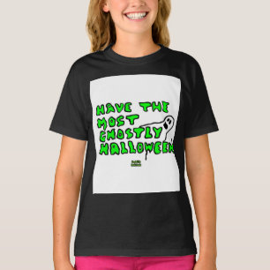 Ghoarly Halloween Girls Black Basic T Shirt