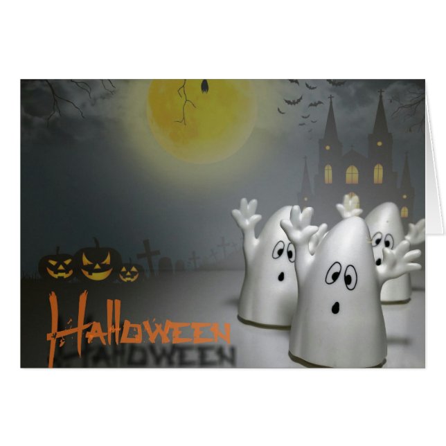 Ghoarly Halloween Hälsningskort (Framsidan Horizontal)