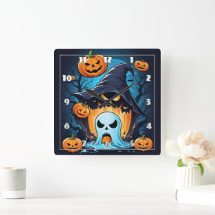Ghodypumpor ger Halloween-sprit till liv Fyrkantig Klocka