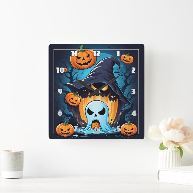 Ghodypumpor ger Halloween-sprit till liv Fyrkantig Klocka (Hem)