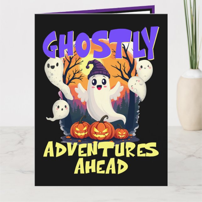 Ghodyst Äventyr Ahead, Halloween fest Spöken Kort (Framsida)