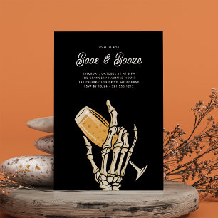 Ghodyst Champagne "Boos & Sprit" Halloween fest Inbjudningar