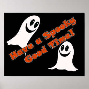 Ghodyst Hälsning~! Cute Halloween Tecknad Ghost Poster