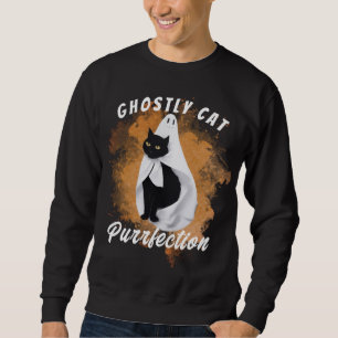 Ghodyst kattskydd, svart katt Halloween Lång Ärmad Tröja