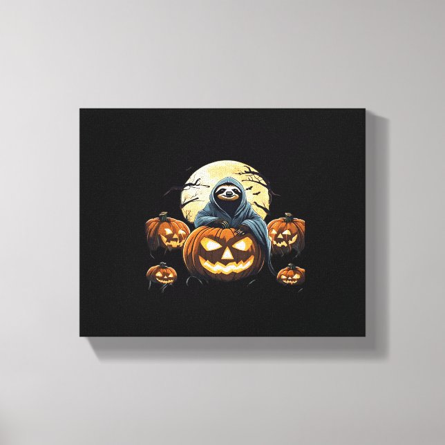 Ghodyst Sloths Midnight Haunt Classic T-Shirt Canvastryck (Framsida)