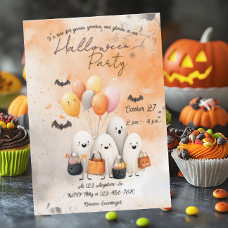 Ghokostes Ghouls Halloween-inbjudande - platta kor