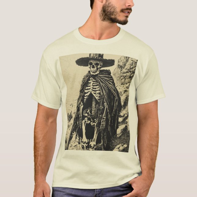 Ghokostes Gunslinger: ett skeletonförbud och hans T Shirt (Framsida)