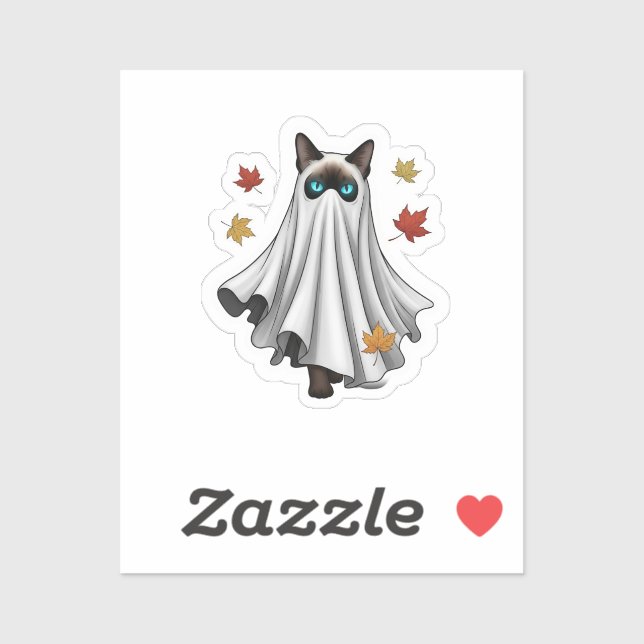 Ghokostsiamese - Cute Halloween Siamese Cat Klistermärken (Ark)