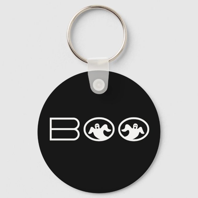Gholyst Boo Halloween Keychain, Black and White Nyckelring (Framsida)