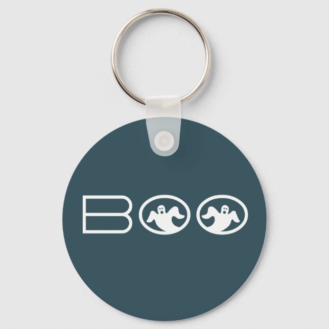Gholyst Boo Halloween Keychain, Blue and White Nyckelring (Framsida)