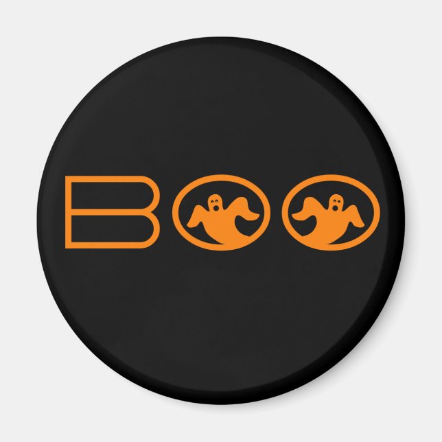 Gholyst Boo Halloween Magnet, Black and Orange Magnet (Framsidan)
