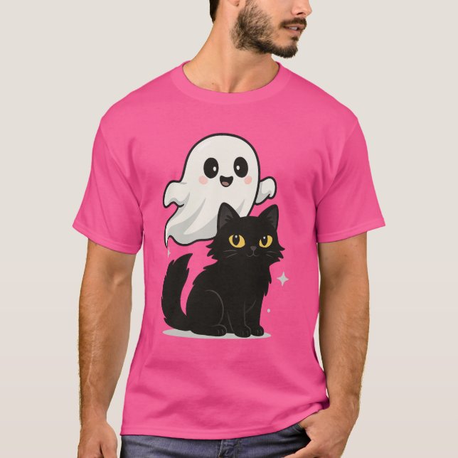 Gholyst Cat Vibes - Spooky Cute T-Shirt (Framsida)
